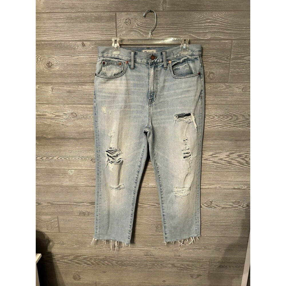 Madewell The Perfect Vintage Wide-Leg Crop Jean Raw Hem Size 29